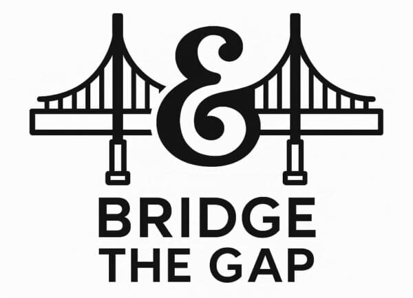 Bridge the Gap Campaign logo with the text and a bridge