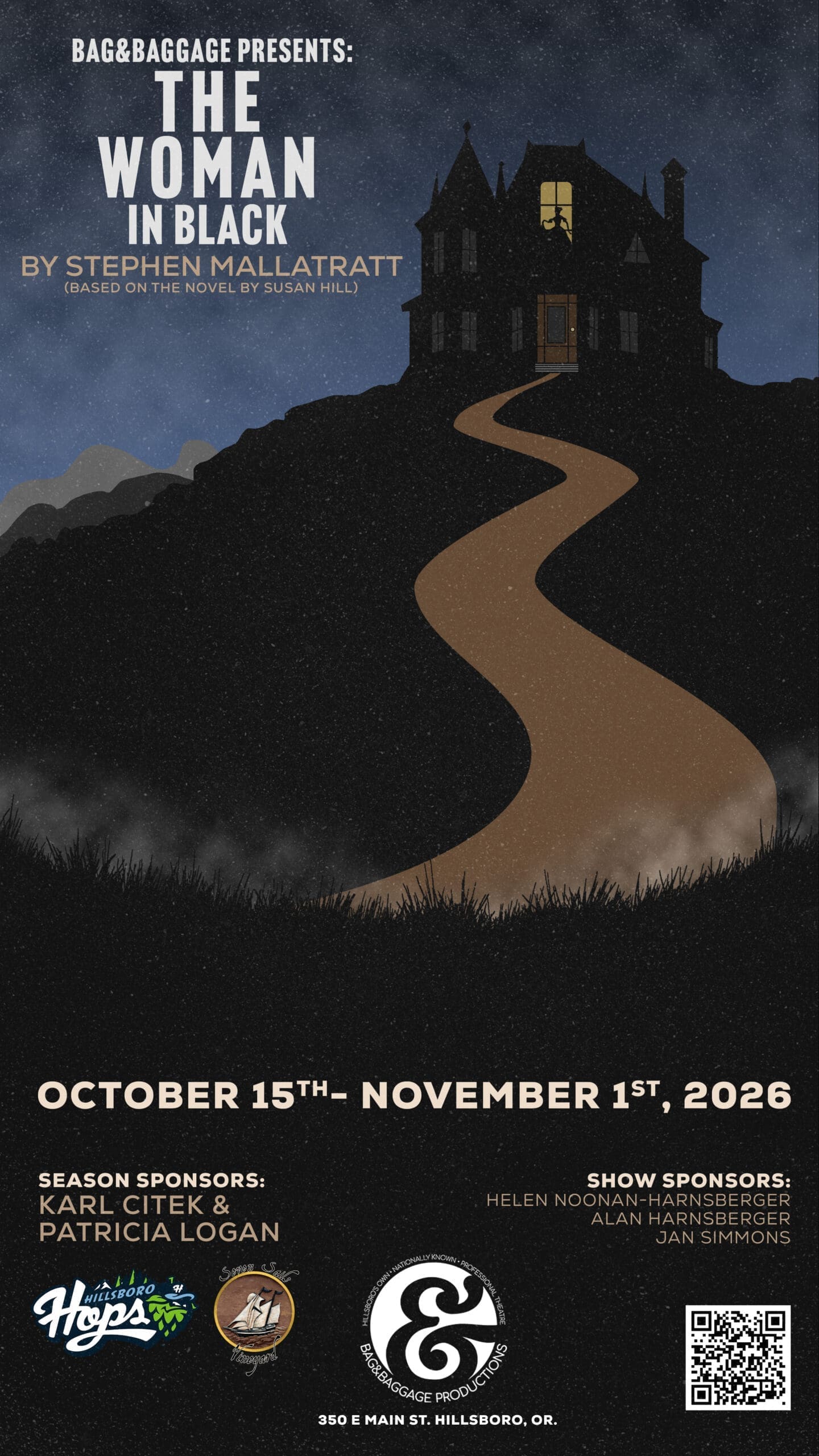 The Woman In Black poster 26-27 season, 16x9 vertical